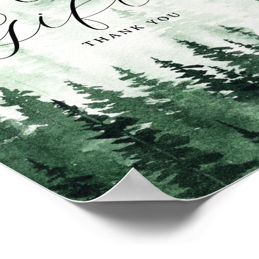 Misty Forest kaarten en geschenken teken Poster (Hoek)