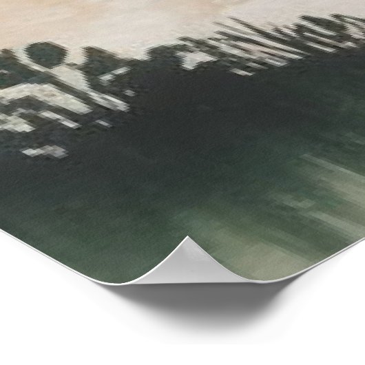 Misty Forest Layers - Waterverf landschap Poster (Hoek)