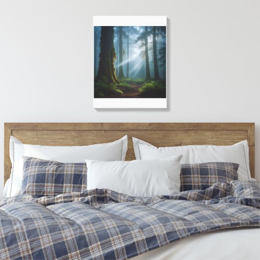 Misty Forest Magic Canvas Afdruk (Insitu (Slaapkamer))