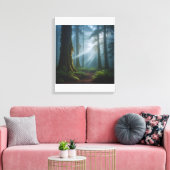 Misty Forest Magic Canvas Afdruk (Insitu (Woonkamer))