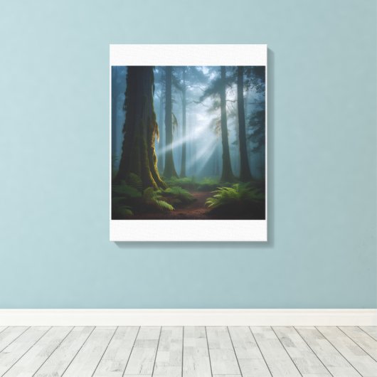 Misty Forest Magic Canvas Afdruk (Insitu (Houten vloer))