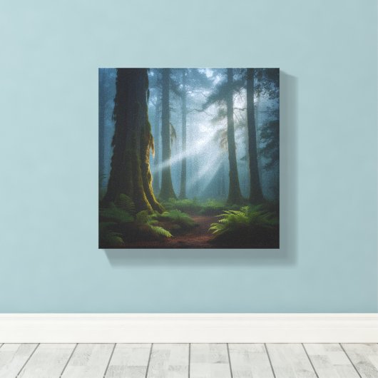Misty Forest Magic Canvas Afdruk (Insitu (Houten vloer))