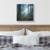 Misty Forest Magic Canvas Afdruk (Insitu (Slaapkamer))