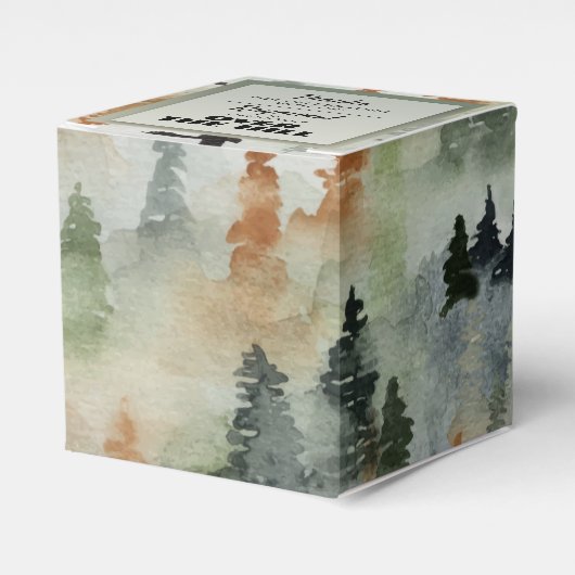 Misty Forest Masculine Birthday Party Favor Box Bedankdoosjes (Voorkant Zijde)