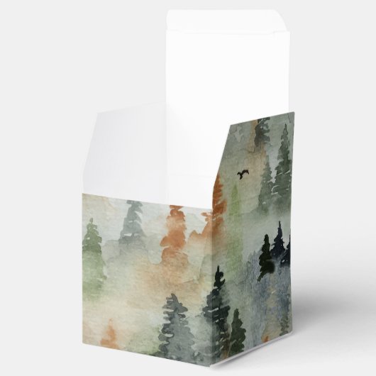 Misty Forest Masculine Birthday Party Favor Box Bedankdoosjes (Geopend)