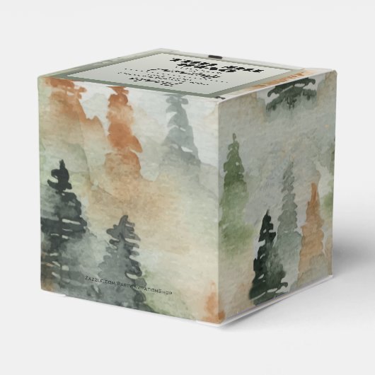 Misty Forest Masculine Birthday Party Favor Box Bedankdoosjes (Achterkant)