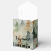 Misty Forest Masculine Retirement Party Favor Box Bedankdoosjes (Geopend)