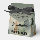 Misty Forest Masculine Retirement Party Favor Box Bedankdoosjes (Voorkant Zijde)