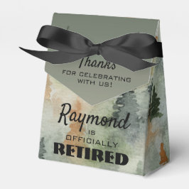 Misty Forest Masculine Retirement Party Favor Box Bedankdoosjes