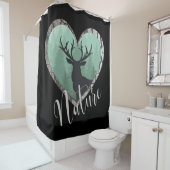 Misty Forest met Big Buck Deer "Natuur" Douchegordijn (In situ)