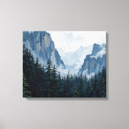 Misty Forest Mountains Wrapped Canvas | Natuur Lan