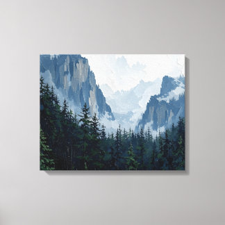 Misty Forest Mountains Wrapped Canvas | Natuur Lan