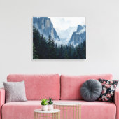Misty Forest Mountains Wrapped Canvas | Natuur Lan Afdruk (Insitu (Woonkamer))
