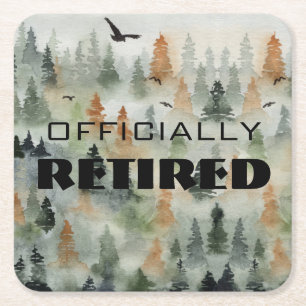 Misty Forest Officieel Gepensioneerde Coasters Kartonnen Onderzetters
