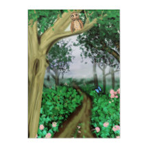 Misty Forest Path Acryl Kunst