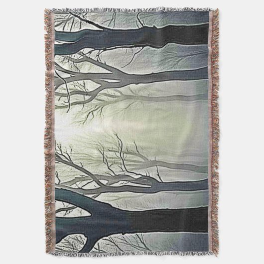 Misty Forest Path: Eerie Beauty Deken (Voorkant Verticaal)