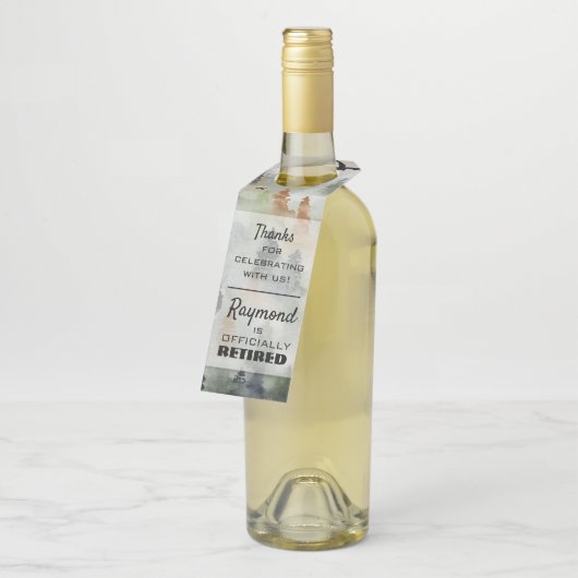 Misty Forest Personalized Bottle Hanger Labels (Schuin)
