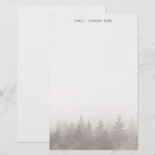  Misty forest Personalized Stationery  Briefpapier (Voorkant / Achterkant)