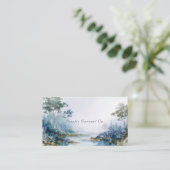 Misty Forest River Gold en Blue Landscape Visitekaartje (Staand voorkant)