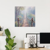 Misty Forest Rope Bride - Impressionistische Kunst Poster (Thuiskantoor)