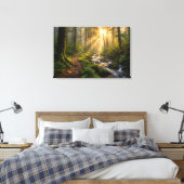 Misty Forest Sanctuary Canvasprint Canvas Afdruk (Insitu (Slaapkamer))