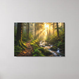 Misty Forest Sanctuary Canvasprint Canvas Afdruk