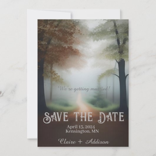 Misty Forest Save The Date (Voorkant)