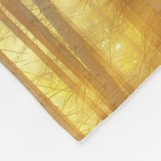 Misty Forest Scene Fleece Deken (Hoek)