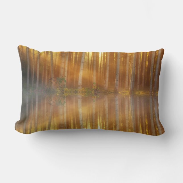 Misty Forest Scene Kussen (Voorkant)