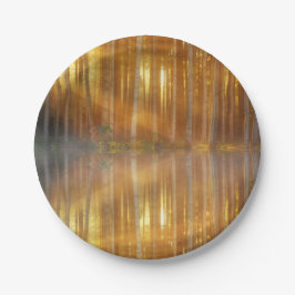 Misty Forest Scene Papieren Bordje