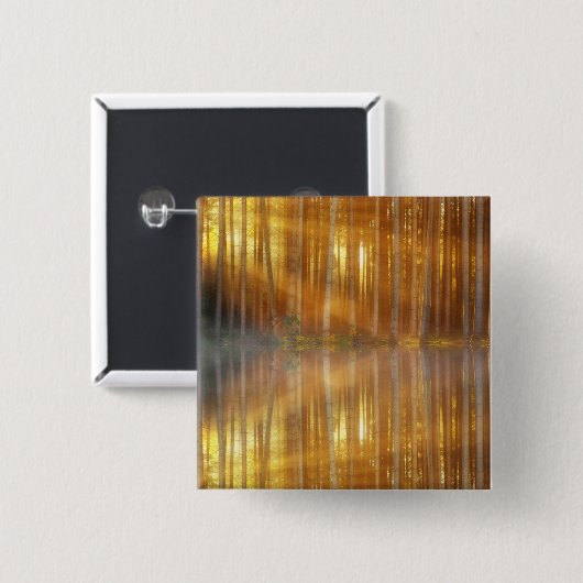 Misty Forest Scene Vierkante Button 5,1 Cm (Voorkant /achterkant)