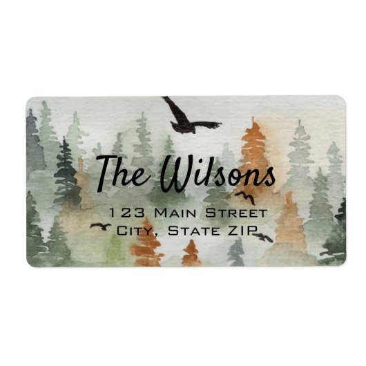 Misty Forest Shipping Etiket (Voorkant)