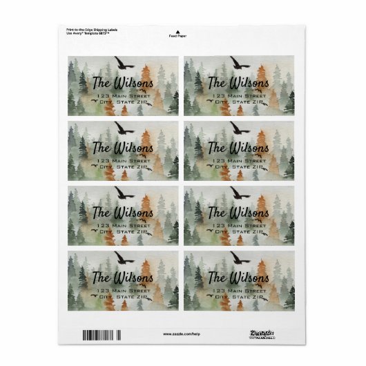 Misty Forest Shipping Etiket (Full Sheet)