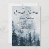 Misty Forest Sweet Sixteen Kaart (Voorkant)