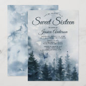 Misty Forest Sweet Sixteen Kaart (Voorkant / Achterkant)