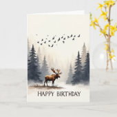 Misty Forest Verjaardagskaart Kaart (Gele Bloem)