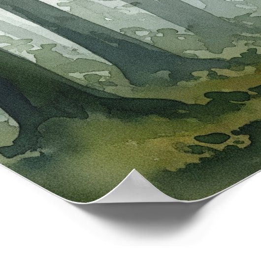 Misty Forest-Waterverf Poster (Hoek)