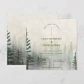 Misty Forest Waterverf Trees Romantic Wedding (Voorkant / Achterkant)