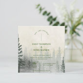 Misty Forest Waterverf Trees Romantic Wedding (Staand voorkant)