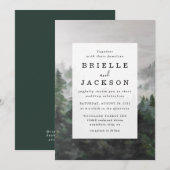 Misty Forest Wedding Invitation Kaart (Voorkant / Achterkant)