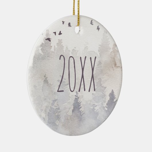 MistY Forest Year Photo Ceramic Ornament (Rechts)