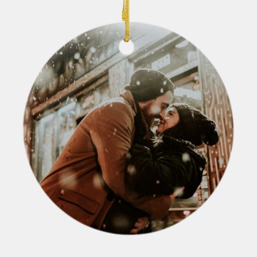 MistY Forest Year Photo Ceramic Ornament (Achterkant)