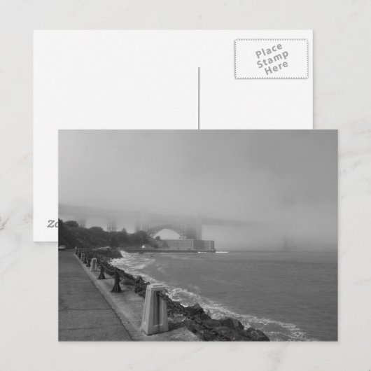 Misty Golden Gate Bridge I Briefkaart (Voorkant / Achterkant)