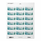 Misty Green en White Rustic Woodland Adres Etiket (Full Sheet)