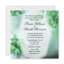 Misty Green Floral Wedding Invitations