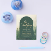 Misty Green Forest Pine Trees Wedding Flyer (Enkel)