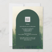 Misty Green Forest Pine Trees Wedding Kaart (Achterkant)