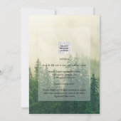 Misty Green Forest Pine Trees Wedding Kaart (Achterkant)
