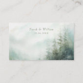 Misty green forest Wedding Place Card Plaatskaartje (Achterkant)