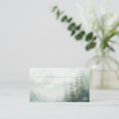 Misty green forest Wedding Place Card Plaatskaartje (Staand voorkant)